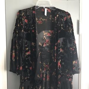 Silk and velvet Anthropologie kimono top